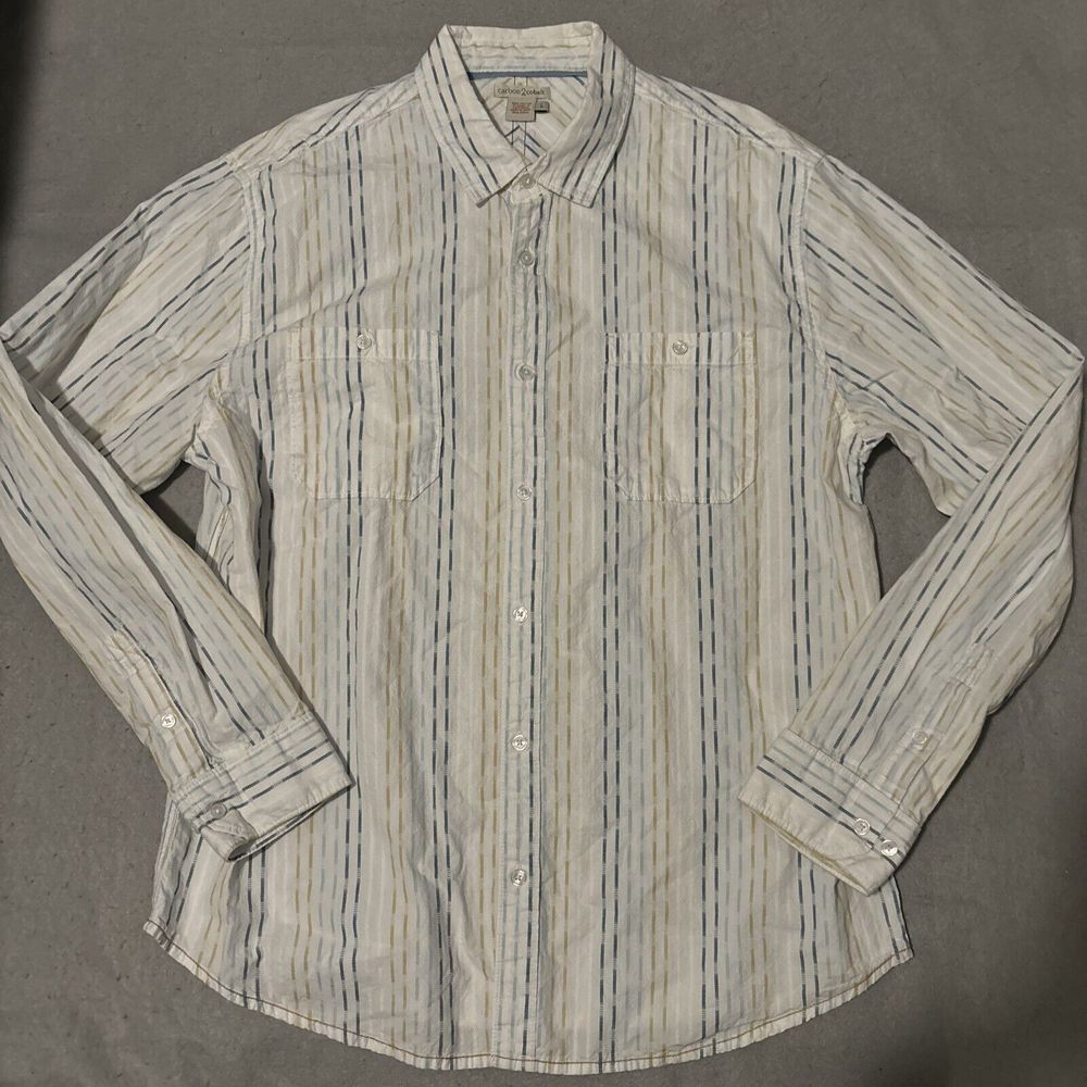 Carbon 2 Cobalt Button Down Long Sleeve Shirt Mens L‎ Striped Congruous